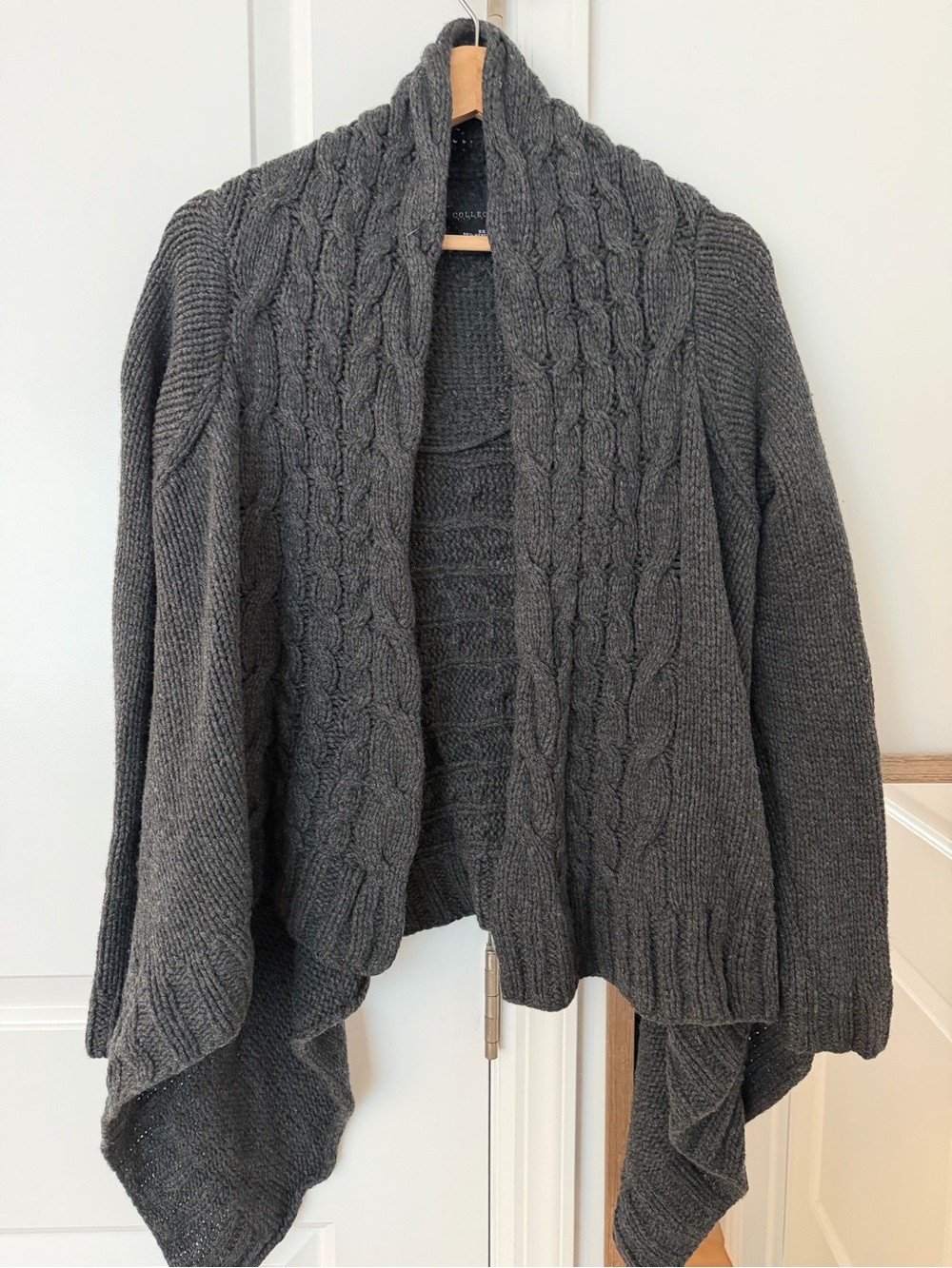 Collection FiftyNine Grey Wool Cashmere Cardigan XS Soft Luxury Blend